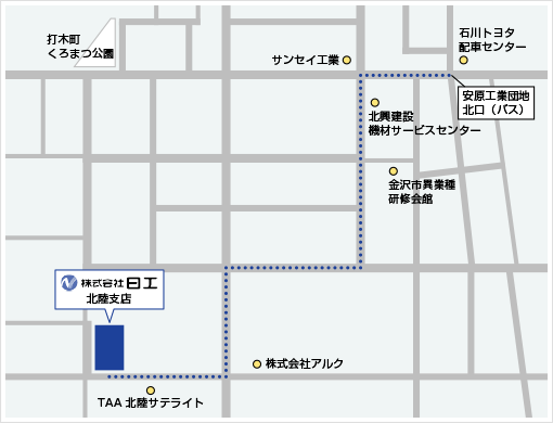 株式会社日工 北陸支店 地図